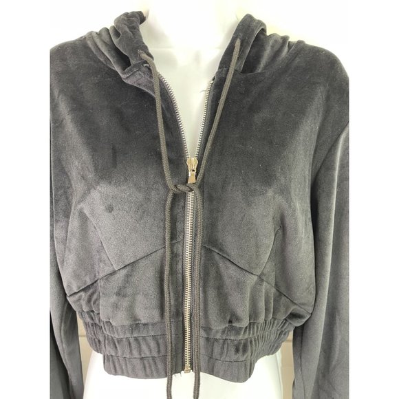 Velvet Hooded Cropped Sweater Size Varius - Picture 4 of 6